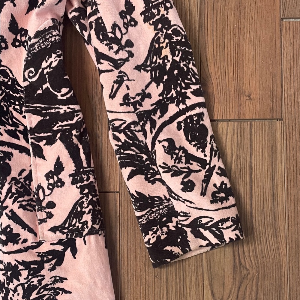 Odille Elegant Black and Pink Pea Coat - Picture 4 of 5